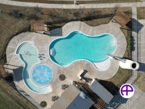 Aerial view of the community pool