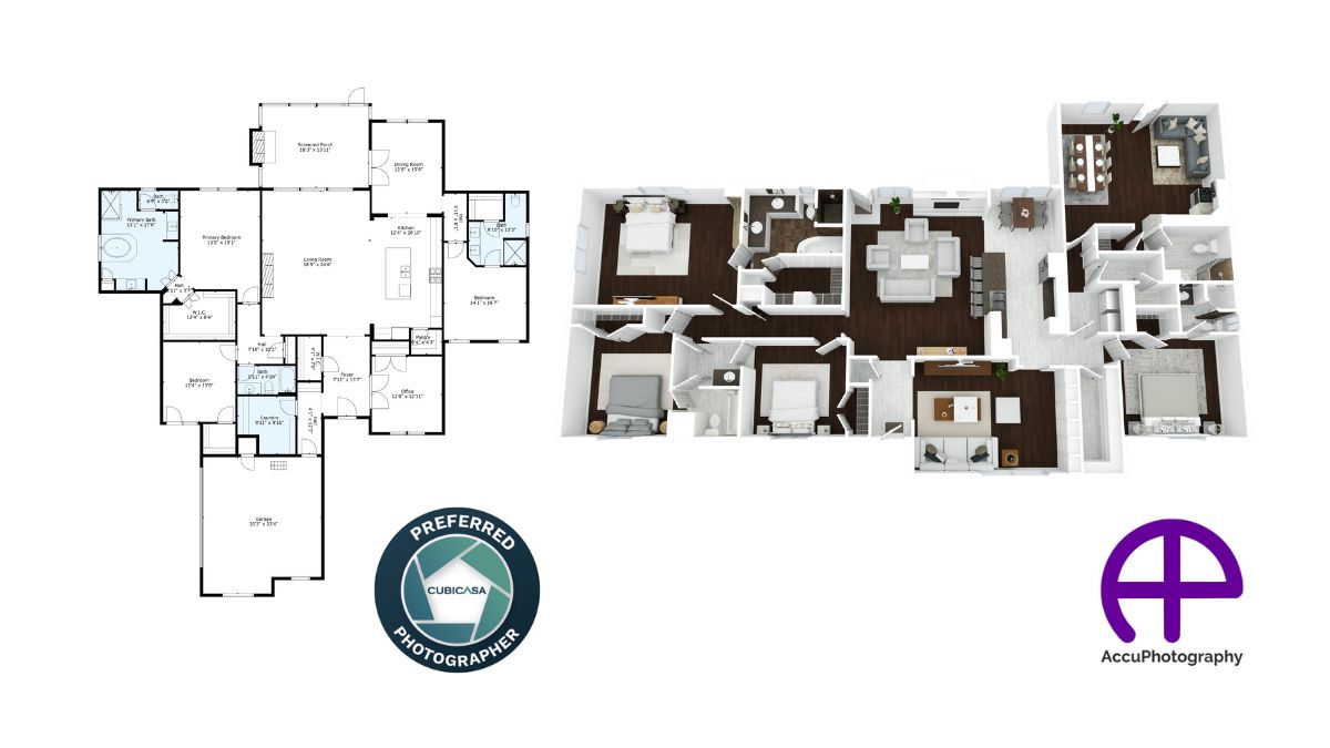 Comprehensive Floor Plans By Accufloorplanservices Detailed 2d and 3d floor plans by accufloorplanservices, a service of accuphotography, enhancing real estate marketing in dallas, 2022.