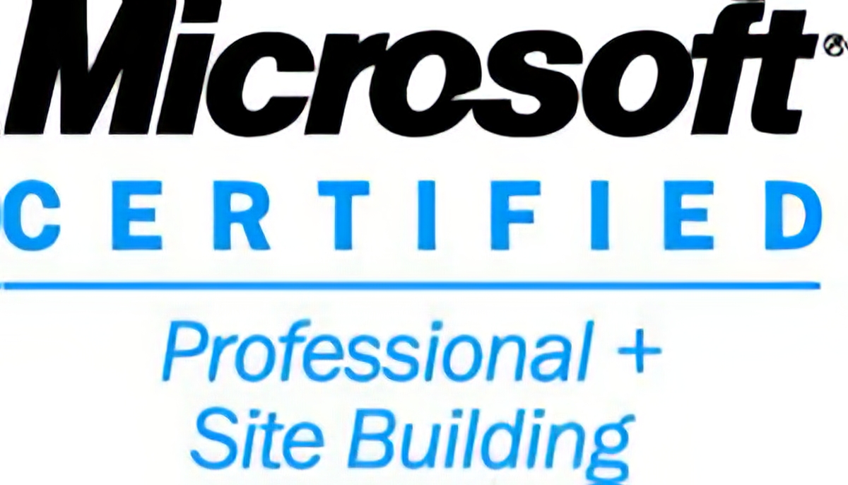 Microsoft certified professional + site building logo representing enterprise web architecture and technical expertise in dallas, texas.