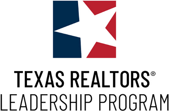 Official logo for the texas realtors® leadership program featuring a stylized texas star in a blue and red square above the program text.