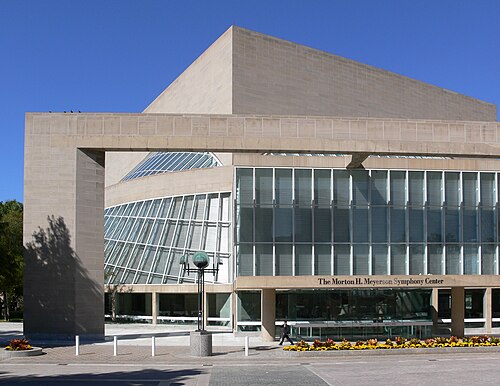 Morton H. Meyerson Symphony Center Architectural Photography In Dallas Texas Exterior architectural photo of the morton h. Meyerson symphony center in dallas, texas, featuring glass facades and stone columns.